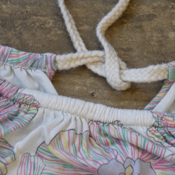 Deletta Sorin Floral Halter Boho Tank Silk Rayon - Picture 4 of 6